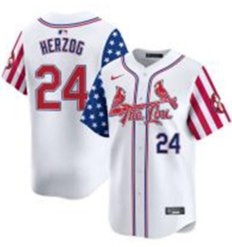 Men 2025 St.Louis Cardinals #24 Herzog White a generation of national flags Joint Name Nike MLB Jersey style 4